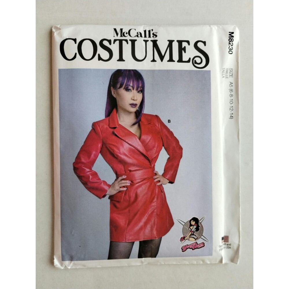 M8230 McCalls Costume Sewing Pattern Misses Jacket Dress with A/B, C, D Cup Size